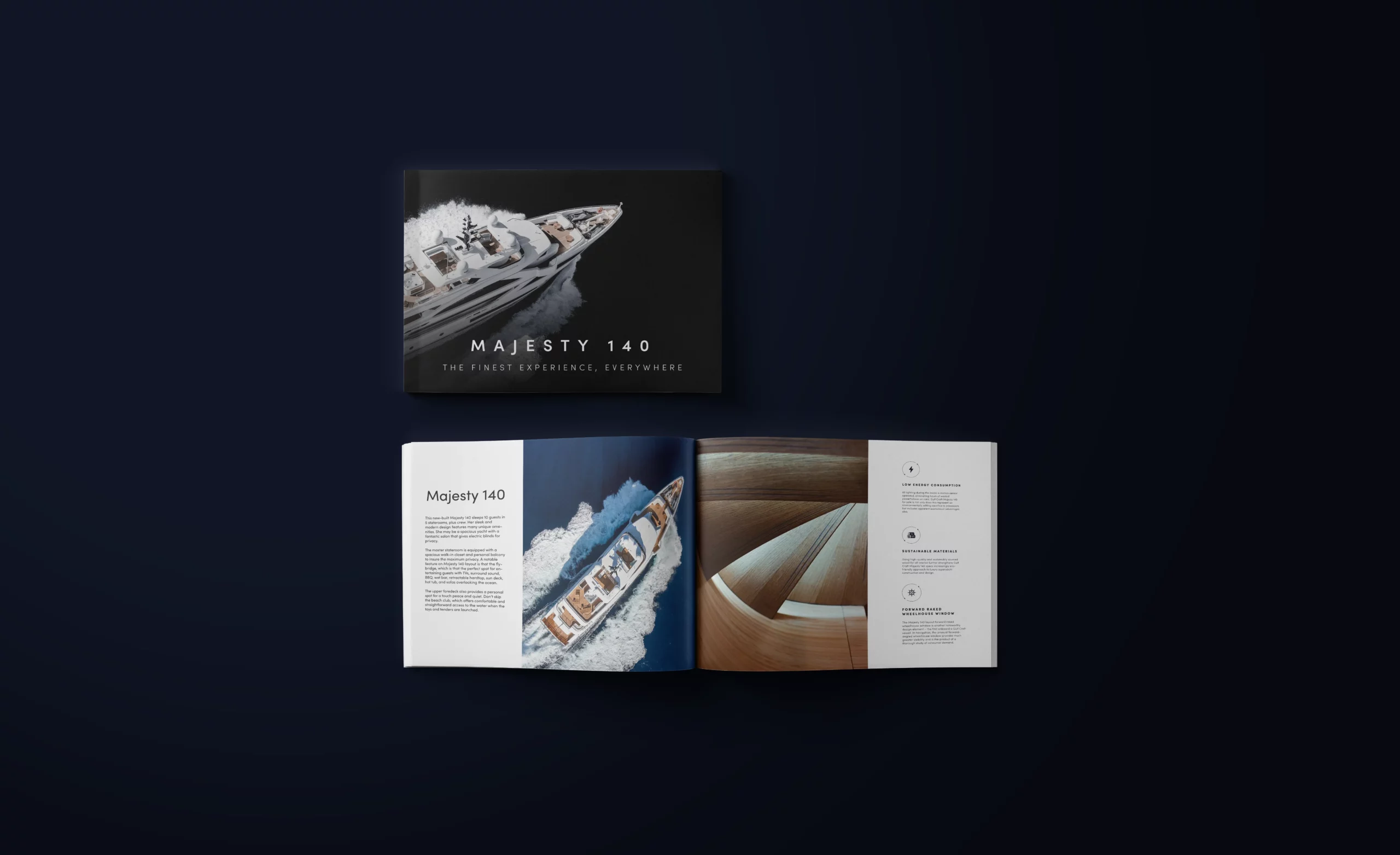 LuxuryBrands digital studio Majesty140 yacht brochure